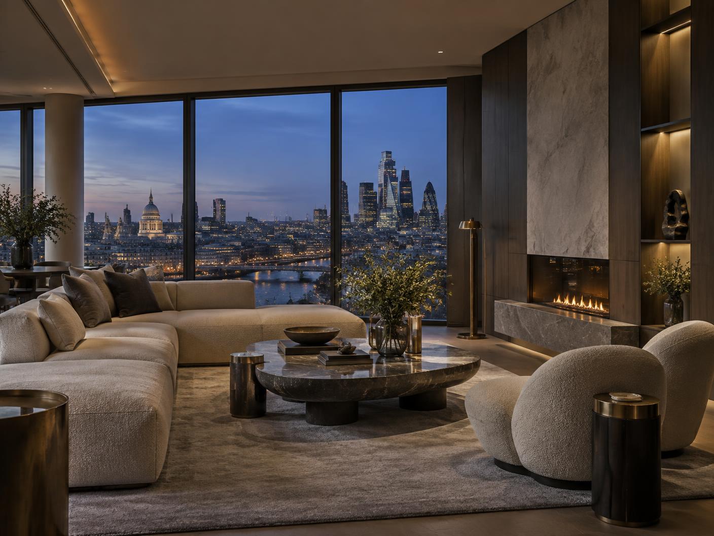 Contemporary connected penthouse interior
